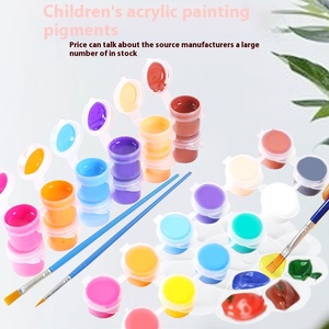 Paquete de 6 juegos de pintura acrílica de 12 colores para niños, estudiantes, dibujo de arte y colorear en lienzo, muñeca de yeso de vidrio, capacidad de 3ml en stock - Product Image 2