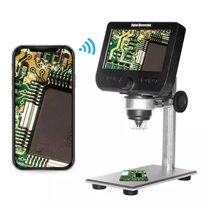 Microscopes LCD HD de 4.3 pouces, Microscope de laboratoire à électronique à balayage numérique avec support métallique