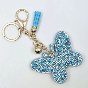 Creative Diamond Butterfly Fringe Keychain Hot Glass Material Bag Hanging Ornament Unique and Stylish Keychain - Product Image 5