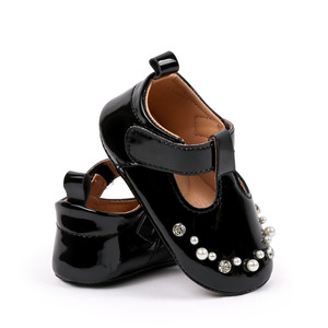 Nueva Llegada, Zapatos Casuales Planos Marry <span class=keywords><strong>Jan</strong></span> de Moda para Bebés Niñas, Diseño de Perlas con Cierre de Velcro para Recién Nacidos - Product Image 5
