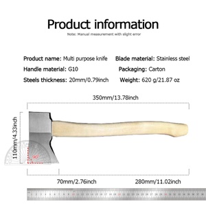 ขวานมีดทำครัวสแตนเลสแบบกำหนดเองได้มีดทำครัวด้ามไม้กระเป๋าล่าสัตว์ใช้ในอุตสาหกรรม - Product Image 6