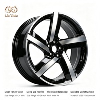 Nouvelle jante en alliage forgé à 5 branches sur mesure, déport de 25 mm, finition noire usinée, pièces automobiles de remplacement de qualité supérieure, compatible OEM/ODM