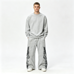 Pantalones Deportivos Personalizados de Felpa Francesa con Bordado de Logotipo, Pantalones Holgados de Estilo Urbano para Hombre, Pantalones Deportivos Casuales para Gimnasio - Product Image 2