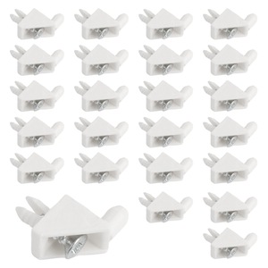 Supports d'angle en plastique Wiedeburg, supports d'étagère en nylon à 90 degrés pour meubles, armoires, connecteurs blancs durables - Product Image 1