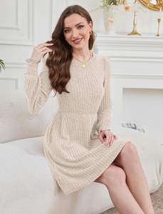 Robe décontractée à manches longues en tricot <span class=keywords><strong>pour</strong></span> femmes, tendance automne, tenues tendance (<span class=keywords><strong>grande</strong></span> quantité de commande, contactez-nous <span class=keywords><strong>pour</strong></span> la négociation) - Product Image 2