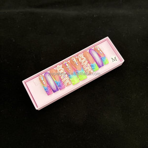 Elegante curva formas <span class=keywords><strong>uñas</strong></span> artificiales Nail Art Salon calidad mejor estilo <span class=keywords><strong>de</strong></span> moda Ersa 3D Gel flor hecho a mano prensa en las <span class=keywords><strong>uñas</strong></span> - Product Image 4