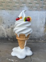 Sculpture géante de crème glacée en fibre de verre et résine pour centre commercial et boutique de desserts, décoration extérieure
