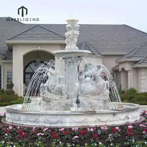 garden water fountains China factory outdoor hand carved marble horse water fountain prices