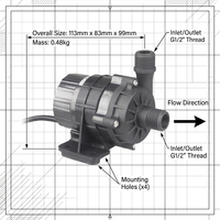 Pompe submersible CC sans balais multi-étages 12V 24V 2700L/H 14M de hauteur de refoulement IP68 pour fontaine solaire DMX et refroidisseur industriel ODM OEM