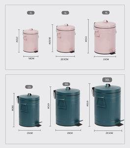 Papelera de metal de estilo <span class=keywords><strong>Retro</strong></span>, bote de <span class=keywords><strong>basura</strong></span> con diseño romano en relieve - Product Image 6