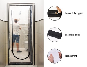 Dust-proof Isolation <b>Plastic</b> Zipper Door DustProof Construction <b>Plastic</b> Magnetic Door Magnet for Door Curtain Use - Product Image 3