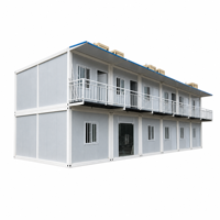 Kit de maisonnette modulaire préfabriquée écologique à 2 niveaux, type conteneur maritime, pour jardin, unité d'habitation complémentaire (ADU)
