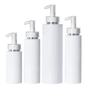 现货白色空可定制化妆品包装洗发水120毫升200毫升250毫升500毫升圆形泵头压塑料瓶