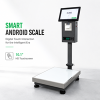 Kiosque de pesage en libre-service Android avec écran tactile de 10,1 pouces, paiement par QR et imprimante d'étiquettes