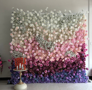 Mur de <span class=keywords><strong>fleurs</strong></span> artificielles en soie fabriqué en usine, toile de fond personnalisable, décoration carrée pour mariage et centre commercial, idéal pour les <span class=keywords><strong>photos</strong></span> - Product Image 6