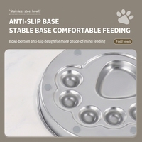 Bol pour chien et chat Vansity avec logo personnalisé, en acier inoxydable, à alimentation lente, antidérapant, anti-étouffement, facile à nettoyer, durable