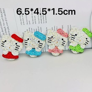 3D Luxury Bling Pink Red Blue Green Diamond Annie Kitty Cat Junk Phone Case Ipadcase Decoration Charms DIY Crafts Accessories