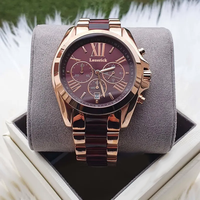 Montre de couple chronographe minimaliste de luxe MKOriginals de haute qualité, à quartz, avec aiguilles en cristal et design pièce de monnaie, résistante à l'eau 30M