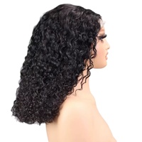 Perruque Bob Jerry Curl en Cheveux Humains Transparente 13*4 Courte Bouclée Modèle A-60 Mécanisme