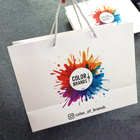 Sac en papier d'emballage biodégradable, sacs cadeaux avec logo imprimé avec poignées en ruban pour vêtements, vente en gros