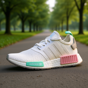 Zapatillas de Running para Mujer Adidas NMD R1, Color Blanco, Rosa y Verde, Parte Superior de Malla, Suela de Goma, Entresuela de EVA, Temporada de Primavera - Product Image 2
