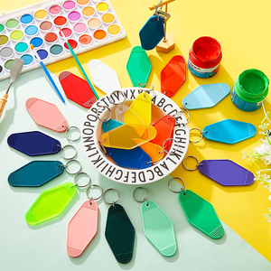 Cá nhân hoá nhiều màu sắc tùy chỉnh trống DIY motel keytags Mặt dây chuyền motel Keychain trống với bao bì tùy chỉnh Keychain Logo - Product Image 2