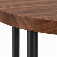 Table de chevet moderne à 2 niveaux avec cadre en métal noir personnalisable, table basse durable en MDF, étagère de rangement, panneau en bois pour salon