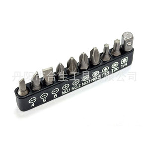 Juego de 10 puntas de destornillador Mr Drill, puntas Phillips, planas y Torx, con tira de goma negra, para reparaciones de bricolaje. - Product Image 1