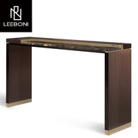 Contreplaqué de luxe personnalisé en usine les pieds en acier inoxydable marbre de style italien table console moderne