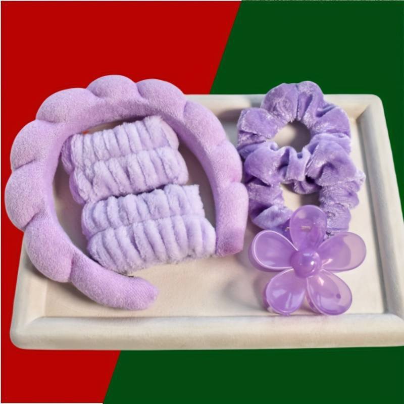 Purple hairband hairpin wrist 6-piece set-seam interface