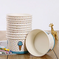 Bol de yaourt de haute qualité pour crème glacée en papier de 16oz en gros avec couvercle en papier et plastique