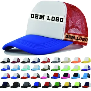 도매 하이 퀄리티 5 패널 네온 색상 3D 자수 로고 거품 메쉬 야구 모자 스냅 백 사용자 정의 트럭 운전사 모자