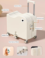 Valise à roulettes mignonne pour enfants, petite valise de voyage de 20 pouces, valise à code de voyage de dessin animé, boîte d'enregistrement