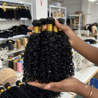 Extensiones de Cabello Humano Rizado Birmano al por Mayor sin Trama, Extensiones de Trenza Boho de Textura Natural, Extensiones de Cabello sin Enredos para Mujeres Negras