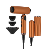 Sèche-cheveux professionnel pliable BLDC haute vitesse 110 000 tr/min avec diffuseur, design compact, ionique négatif, séchage rapide pour salon et voyage