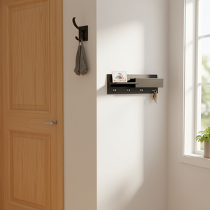 JGWOOD DESIGNS Organisateur de clés et de courrier 203x133x68mm, crochets de rangement minimalistes en métal pour entrée, à fixer au mur - Product Image 2