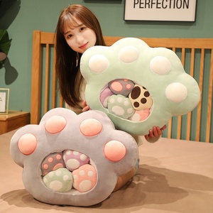 50*40 Kawaii chat patte jouets en peluche avec 5 petites pattes mignon poche oreiller canapé coussin en peluche doux chat poupées pour enfants filles <span class=keywords><strong>cadeau</strong></span> - Product Image 1