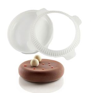 พิมพ์เค้กซิลิโคนทรงกลมขนาดใหญ่ Tangchu สำหรับมูส ไอศกรีม พุดดิ้ง ช็อกโกแลต บราวนี่ อบได้ ใช้กับเตาอบได้ - Product Image 5