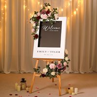 Guirlande de fleurs artificielles en mousse de rotin bordeaux de haute qualité de 1,5 m pour arche de cérémonie de mariage et centres de table réutilisables