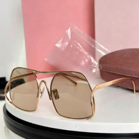 Nouvelles Lunettes de Soleil Tendance Dégradées Polarisées UV400 de Haute Qualité, Monture Carrée Unisexe en Métal Doré, Verres PC Multi-usages, Vente en Gros