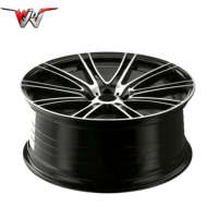 Jantes en alliage concaves profondes noir brillant 18 19 20 21 pouces, finition usinée argentée, multi-rayons, 5*112 5*120 pour BMW Audi Mercedes Benz