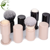 Kuas Makeup Kabuki dapat ditarik portabel tunggal kosmetik kustom Foundation perona pipi bedak tabur kuas rias untuk bedak