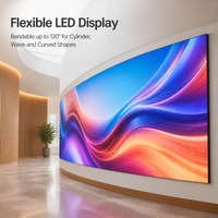Écran LED flexible à pas fin pour intérieur 1,538 mm, fréquence de rafraîchissement 4200 Hz, luminosité 600 cd/m², affichage incurvé sans soudure pour studio TV (vue à l'œil nu)