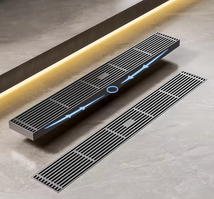 Modern <b>Linear</b> Anti-Corrosion Shower <b>Drain</b> Removable Grate Brushed Gold 304 Stainless Steel Rectangle <b>Drain</b> - Product Image 3