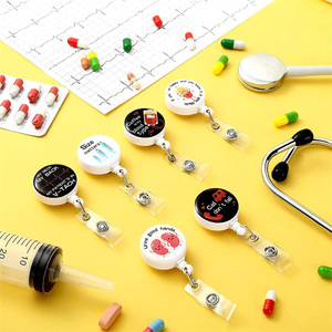 Crystal glass easy-open <b>buckle</b> work badge telescopic <b>buckle</b> medical care series alligator <b>clip</b> puller LOGO printed work badge - Product Image 4