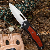 Couteau de poche tactique de survie pliable de montagne personnalisé gravé en aluminium rouge durable pour l'extérieur