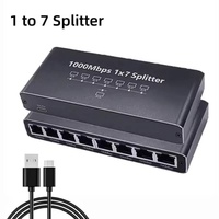 기가비트 이더넷 분배기 1~2/3/4/7 1000Mbps RJ45 LAN 네트워크 분배기(PC 노트북용) 닌텐도 스위치 라우터 인터넷 TV 박스
