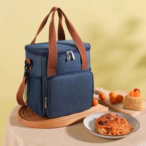 <b>Insulated</b> Durable Reusable <b>Box</b> Men Women-Leakproof Silk Screen Printed <b>Lunch</b> Bag for Work Office Picnic & Beach Promotional Use - Product Image 4
