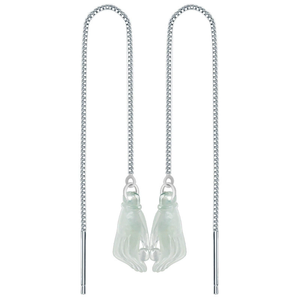 Pendientes de Jade Natural Genuino Grado A - Plata S925 con Jade Tipo Hielo Suave para Mujeres a la Moda - Product Image 5