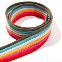 Sangle de sac bandoulière personnalisée en jacquard double impression arc-en-ciel, en nylon recyclé, écologique et certifiée Oeko-Tex